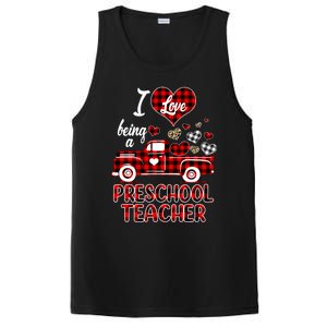 I Love Being Preschool Teacher Cute Hearts Valentine's Day Gift PosiCharge Competitor Tank