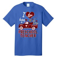 I Love Being Preschool Teacher Cute Hearts Valentine's Day Gift Tall T-Shirt