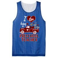 I Love Being Preschool Teacher Cute Hearts Valentine's Day Gift Mesh Reversible Basketball Jersey Tank