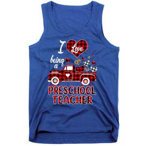 I Love Being Preschool Teacher Cute Hearts Valentine's Day Gift Tank Top