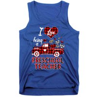 I Love Being Preschool Teacher Cute Hearts Valentine's Day Gift Tank Top