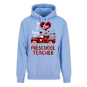 I Love Being Preschool Teacher Cute Hearts Valentine's Day Gift Unisex Surf Hoodie