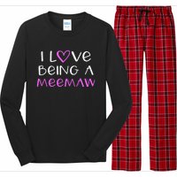 I Love Being A Meemaw Cute Cool Mee Maw Long Sleeve Pajama Set