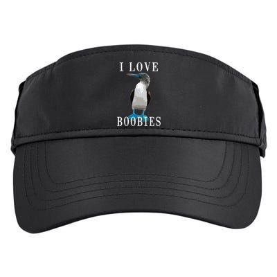 I Love Boobies Blue Footed Boobie Bird Adult Drive Performance Visor