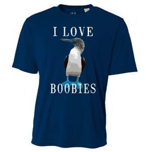 I Love Boobies Blue Footed Boobie Bird Cooling Performance Crew T-Shirt