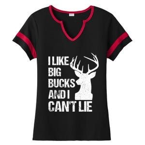 I Like Big Bucks And I Cannot Lie Funny Deer Hunting Father Gift Ladies Halftime Notch Neck Tee