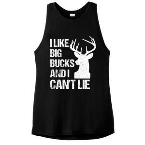 I Like Big Bucks And I Cannot Lie Funny Deer Hunting Father Gift Ladies PosiCharge Tri-Blend Wicking Tank