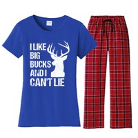 I Like Big Bucks And I Cannot Lie Funny Deer Hunting Father Gift Women's Flannel Pajama Set