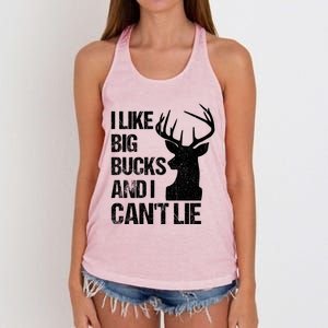 I Like Big Bucks And I Cannot Lie Funny Deer Hunting Father Gift Women's Knotted Racerback Tank