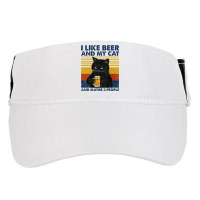 I Like Beer My Cat And Maybe 3 People Funny Cat Lovers Adult Drive Performance Visor