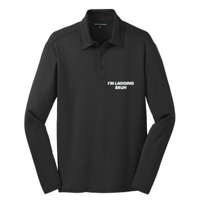 IM Lagging Bruh N Gamer Design Cool Gift Silk Touch Performance Long Sleeve Polo