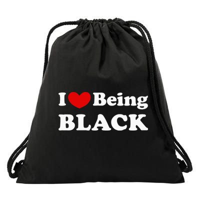 I Love Being Black I Like To Be Black Drawstring Bag