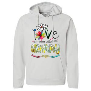 I Love Being Called Grammy Sunflower Mothers Day Gift Performance Fleece Hoodie