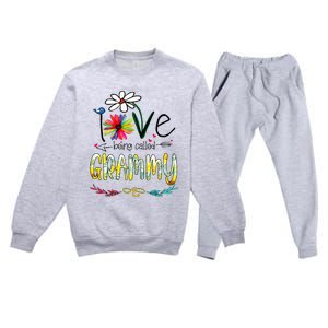 I Love Being Called Grammy Sunflower Mothers Day Gift Premium Crewneck Sweatsuit Set