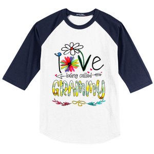 I Love Being Called Grammy Sunflower Mothers Day Gift Baseball Sleeve Shirt