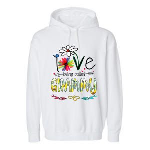 I Love Being Called Grammy Sunflower Mothers Day Gift Garment-Dyed Fleece Hoodie