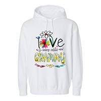 I Love Being Called Grammy Sunflower Mothers Day Gift Garment-Dyed Fleece Hoodie