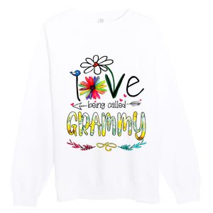 I Love Being Called Grammy Sunflower Mothers Day Gift Premium Crewneck Sweatshirt