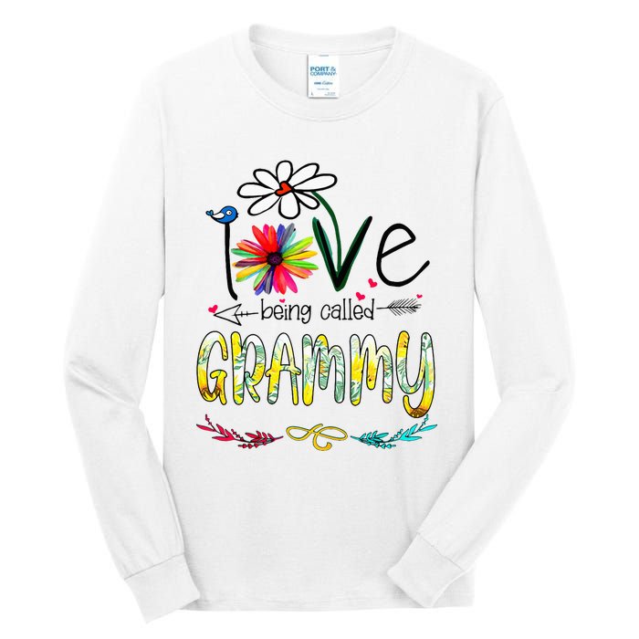 I Love Being Called Grammy Sunflower Mothers Day Gift Tall Long Sleeve T-Shirt