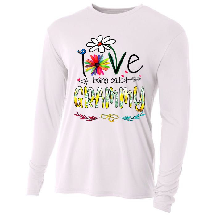 I Love Being Called Grammy Sunflower Mothers Day Gift Cooling Performance Long Sleeve Crew