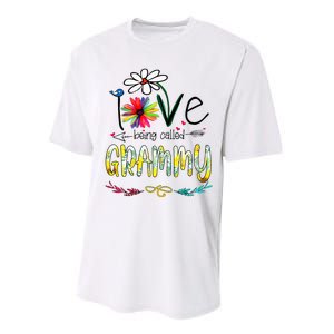 I Love Being Called Grammy Sunflower Mothers Day Gift Performance Sprint T-Shirt