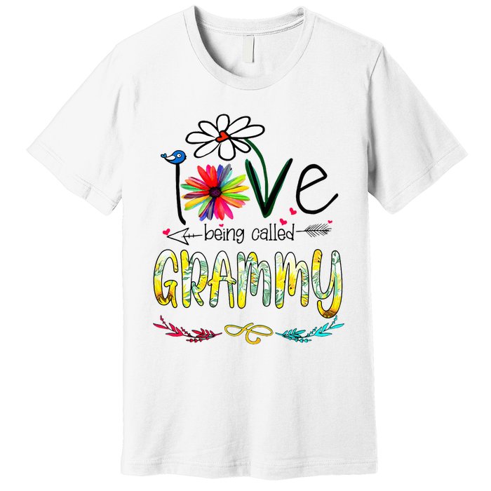 I Love Being Called Grammy Sunflower Mothers Day Gift Premium T-Shirt