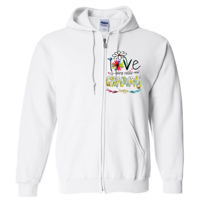 I Love Being Called Grammy Sunflower Mothers Day Gift Full Zip Hoodie