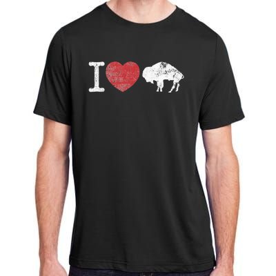 I Love Buffalo Vintage Buffalo With Bison Adult ChromaSoft Performance T-Shirt