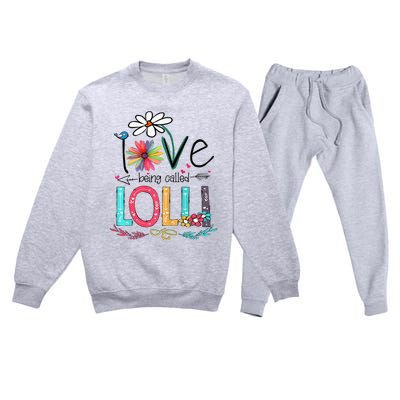 I Love Being Called Lolli Sunflower Mothers Day Premium Crewneck Sweatsuit Set