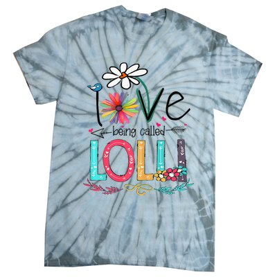 I Love Being Called Lolli Sunflower Mothers Day Tie-Dye T-Shirt