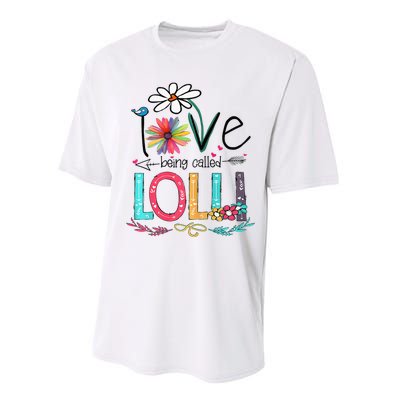 I Love Being Called Lolli Sunflower Mothers Day Performance Sprint T-Shirt