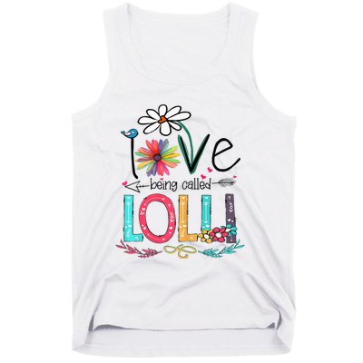 I Love Being Called Lolli Sunflower Mothers Day Tank Top