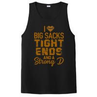 I Love Big Sacks Tight Ends and A Strong D Funny Football PosiCharge Competitor Tank