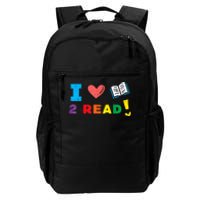 I Love Book To Read Bookworm Librarian Women Daily Commute Backpack