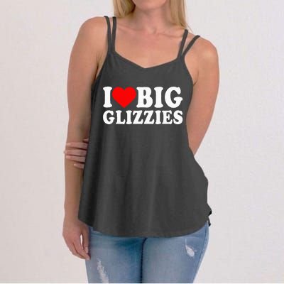 I Love Big Glizzies I Heart Hot Dog Lover Glizzy Gobbler Women's Strappy Tank