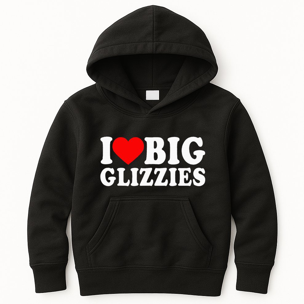 I Love Big Glizzies I Heart Hot Dog Lover Glizzy Gobbler Kids Hoodie