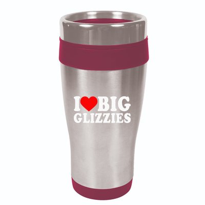 I Love Big Glizzies I Heart Hot Dog Lover Glizzy Gobbler 16oz Travel Tumbler