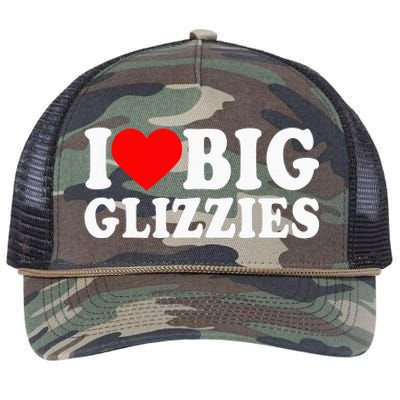 I Love Big Glizzies I Heart Hot Dog Lover Glizzy Gobbler Retro Rope Trucker Hat Cap