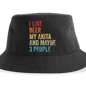 I Like Beer My Akita & Maybe 3 People Dog Owner Sustainable Bucket Hat