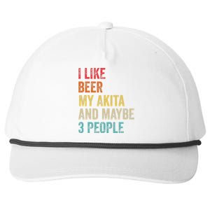 I Like Beer My Akita & Maybe 3 People Dog Owner Snapback Five-Panel Rope Hat