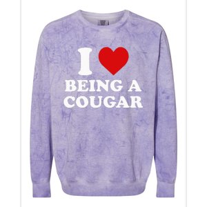 I Love Being A Cougar I Heart Being A Cougar  Colorblast Crewneck Sweatshirt