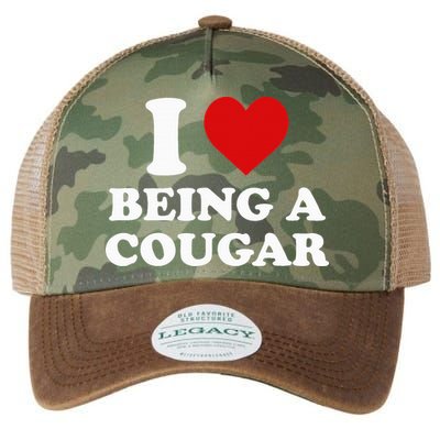 I Love Being A Cougar I Heart Being A Cougar  Legacy Tie Dye Trucker Hat