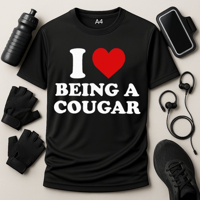 I Love Being A Cougar I Heart Being A Cougar  Cooling Performance Crew T-Shirt