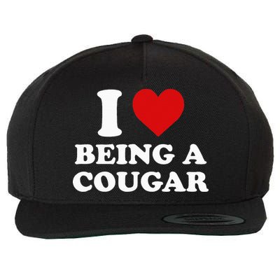 I Love Being A Cougar I Heart Being A Cougar  Wool Snapback Cap