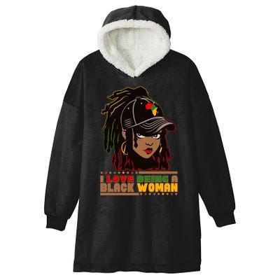 I Love Being A Black Woman Celebrate Black History Hooded Wearable Blanket