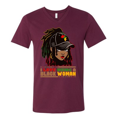 I Love Being A Black Woman Celebrate Black History V-Neck T-Shirt