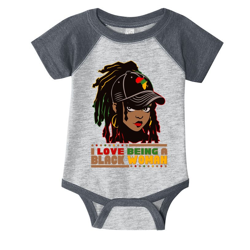 I Love Being A Black Woman Celebrate Black History Infant Baby Jersey Bodysuit