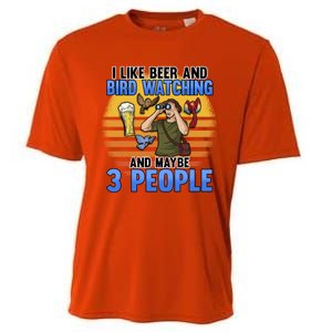 I Love Beer And Bird Watching And Maybe 3 People Ing Great Gift Cooling Performance Crew T-Shirt