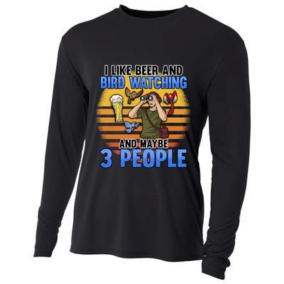 I Love Beer And Bird Watching And Maybe 3 People Ing Great Gift Cooling Performance Long Sleeve Crew
