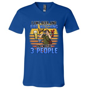 I Love Beer And Bird Watching And Maybe 3 People Ing Great Gift V-Neck T-Shirt